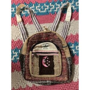 Pure Hemp Mini Moon And Stars Back Pack Made In Nepal